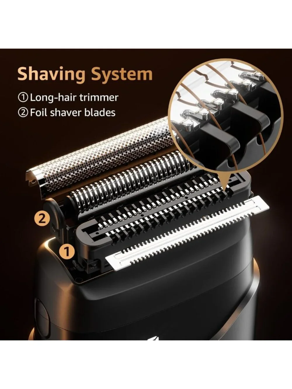 Waterproof Electric Foil Shaver for Men - Magnetic Cover, Rechargeable, Smooth